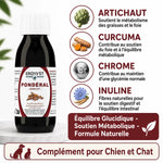 Ergyvet Pondéral - Supplément diabète et surpoids chien chat avec artichaut, curcuma et chrome