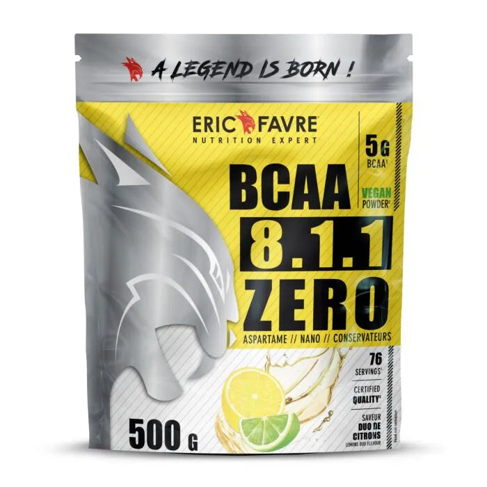 Un sachet de 500 grames de Bcaa 8.1.1 Zero Vegan de la marque Eric Favre