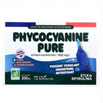 Un pack de 20 ampoules de phycocyanine pure de la marque etika spirulina
