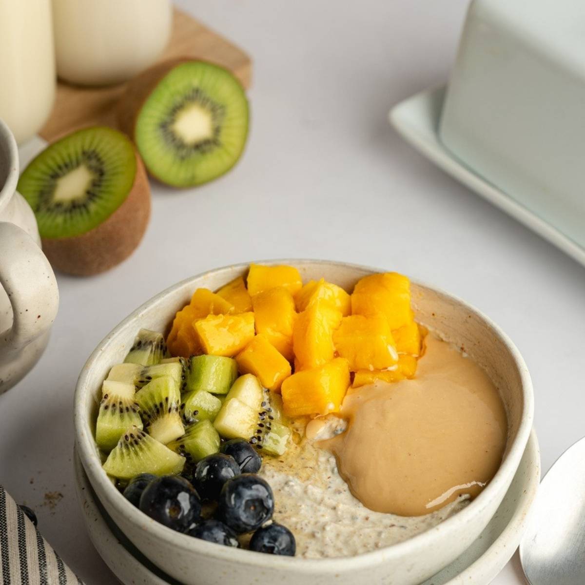 Un bowl petit dejeuner  base de cava et anille eveil du bouddha.