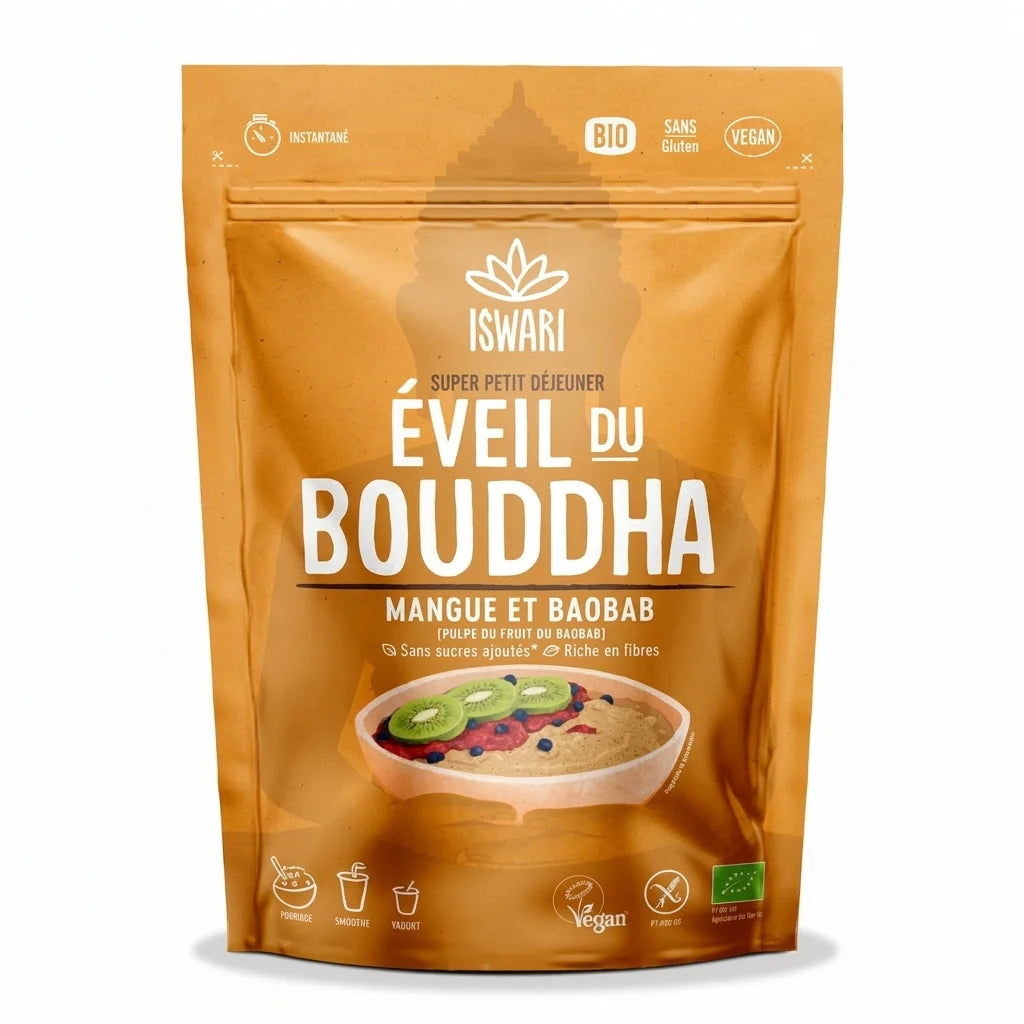 Iswari Eveil du Bouddha Mangue Baobab 360g - Superfood bio vegan gluten-free