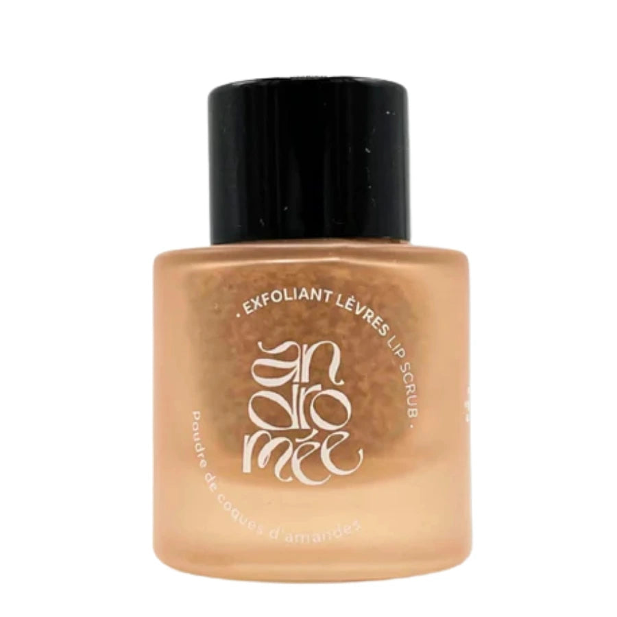 Un flacon d'Exfoliant Lèvres Andromée à la Poudre de Coques d'Amandes
