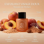 Exfoliant visage doux aux noyaux de pêches Andromée 100% naturel vegan fabriqué France