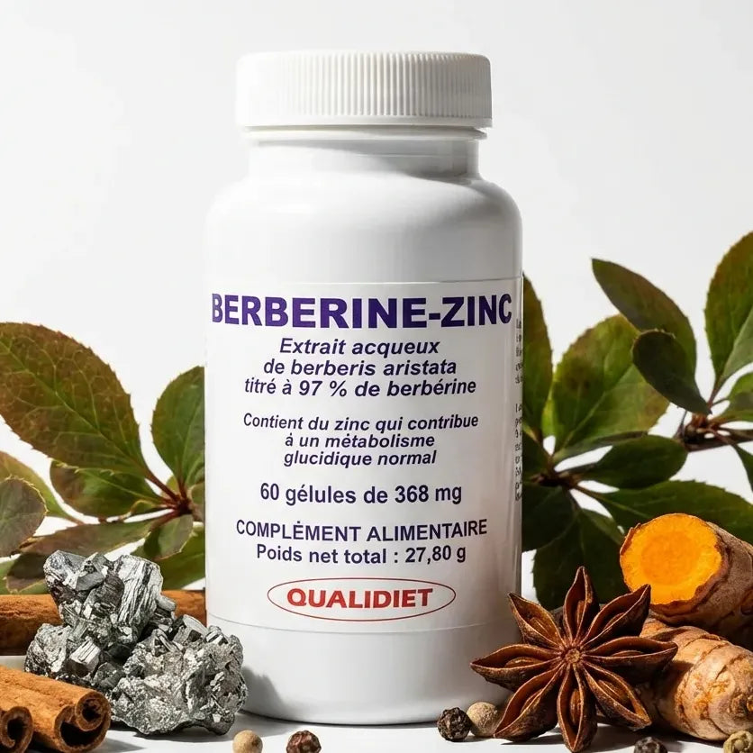 Berberis Aristata et Zinc 60 gélules Qualidiet avec ingrédients naturels