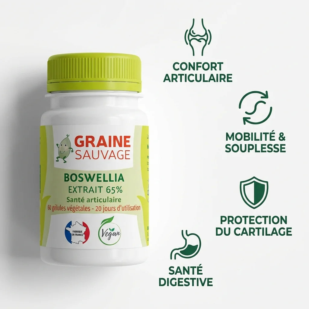 Boswellia extrait 60 gélules Graine Sauvage avec bénéfices articulaires, mobilité et santé digestive