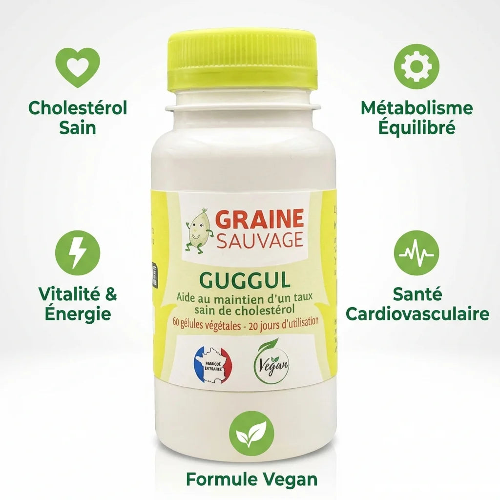 Extrait de Guggul vegan 60 gélules Graine Sauvage avec bénéfices santé: cholestérol, métabolisme, vitalité