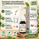Extrait Propolis Verte Bio 15ml Propos'Nature - Guide utilisation 46 gouttes jour