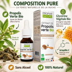 Extrait de Propolis Verte Bio sans alcool 15ml Propos'Nature avec ingrédients naturels et composition pure