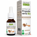 Extrait de Propolis Verte Bio Propos'Nature 15ml avec pipette, flacon et emballage