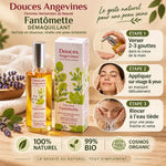 Fantômette Démaquillant Bio 100ml - Flacon avec étapes d'application et certifications biologiques