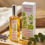 Fantômette Démaquillant Bio 100ml Douces Angevines en flacon ambré sur fond minimaliste wellness