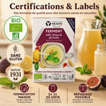 Ferment kéfir d'eau et fruits bio Yalacta - sachet certifié AB avec mentions sans gluten