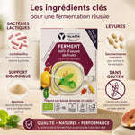 Ferment Kéfir d'eau Yalacta bio avec bactéries lactiques, levures et certification sans gluten