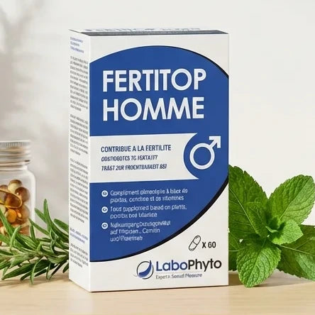 Fertitop Homme 60 gélules Labophyto complément fertilité masculine sur bureau moderne