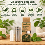Fil dentaire biodégradable Bambaw avec distributeur acier et recharge 50m