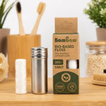 Fil dentaire écologique Bambaw en PLA avec distributeur réutilisable et recharge 50m