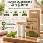 Fil dentaire soie Bambaw recharges biodégradables, routine quotidienne zéro déchet matin midi soir