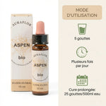 Fleur de Bach Aspen bio 10ml Dioter avec mode d'utilisation et dosage instructions
