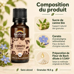 Flacon ambré Biofloral Cerato (Plumbago) bio, fleur de Bach en granules 19,5 g, avec composition : sucre de canne, Ceratostigma willmottiana
