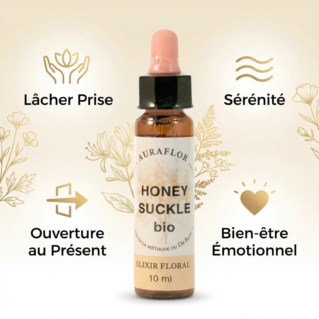 Fleur de Bach Chèvrefeuille Bio 10ml Dioter avec bénéfices : lâcher prise, sérénité, présent