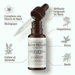Fleur de Bach Colère bio 20ml Saint-Hilaire avec fleurs de Bach et infographie sur fond blanc