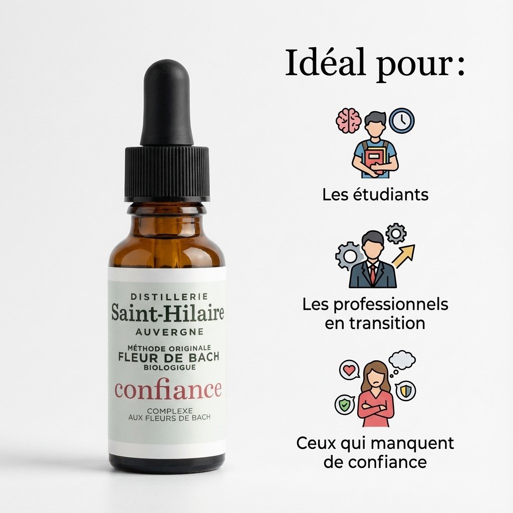 Fleur de Bach Confiance 20ml Saint-Hilaire avec infographie des utilisateurs idéaux