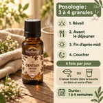 Flacon Fleur de Bach Gentiane Bio Biofloral en granules avec guide de posologie 3 à 4 granules, 4 fois par jour