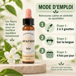 Fleur de Bach Impatiens Bio 10ml - Flacon avec mode d'emploi et instructions d'utilisation