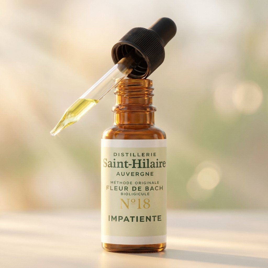 Fleur de Bach Impatiente n°18 Saint-Hilaire 20ml avec pipette sur fond serein