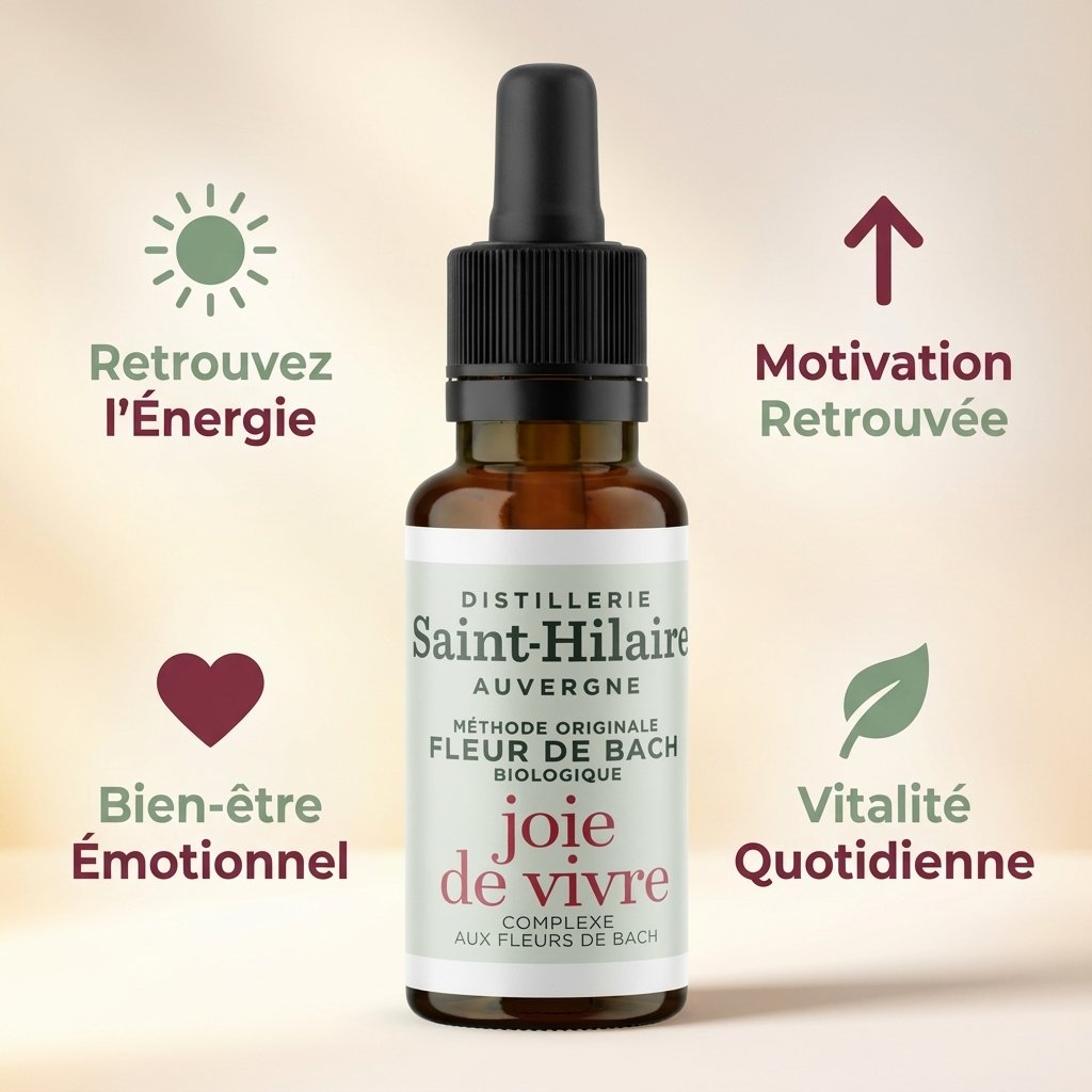 Fleur de Bach Joie de vivre 20ml Saint-Hilaire avec bénéfices : énergie, motivation, bien-être émotionnel