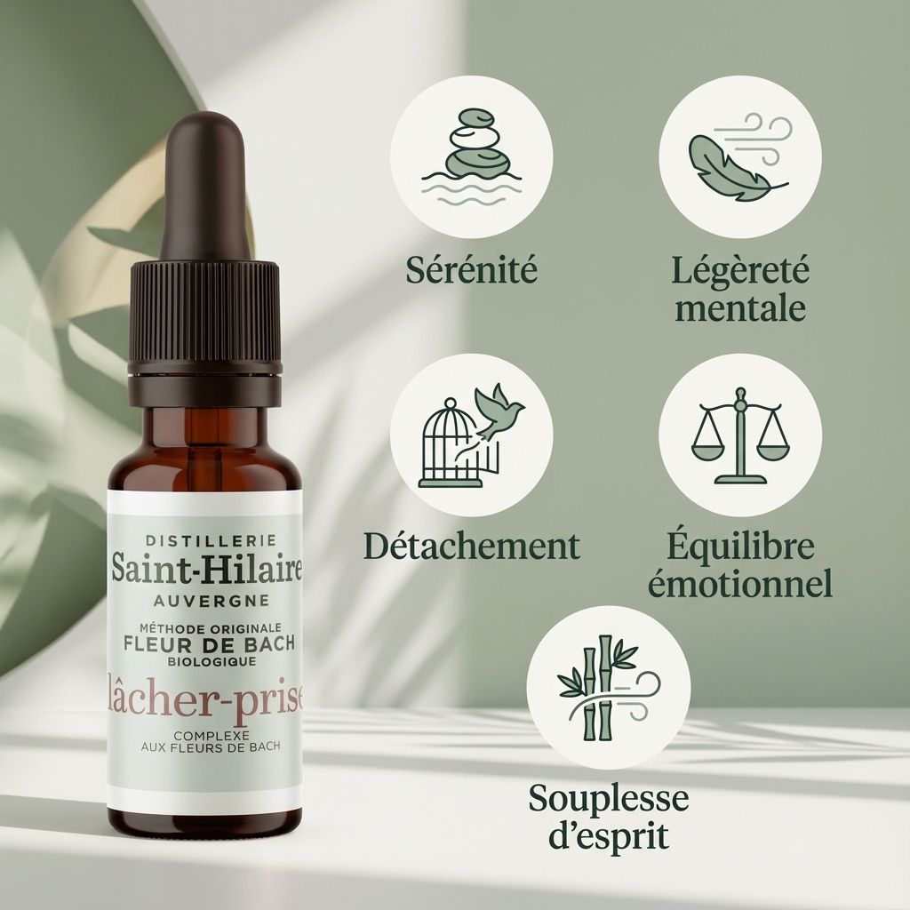 Fleur de Bach Lâcher-Prise 20ml Saint-Hilaire avec bénéfices: sérénité, légèreté, détachement