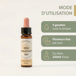 Fleur de Bach Marronier Rouge Bio 10ml avec mode d'utilisation et posologie en gouttes
