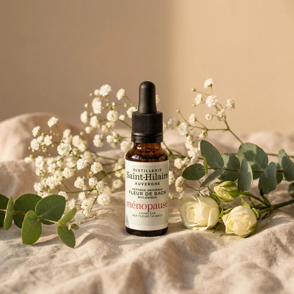 Fleur de Bach ménopause bio 20ml Distillerie Saint Hilaire avec éléments botaniques naturels
