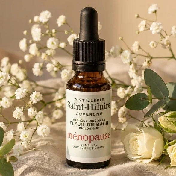 Fleur de Bach ménopause bio 20ml Distillerie Saint Hilaire avec éléments botaniques naturels