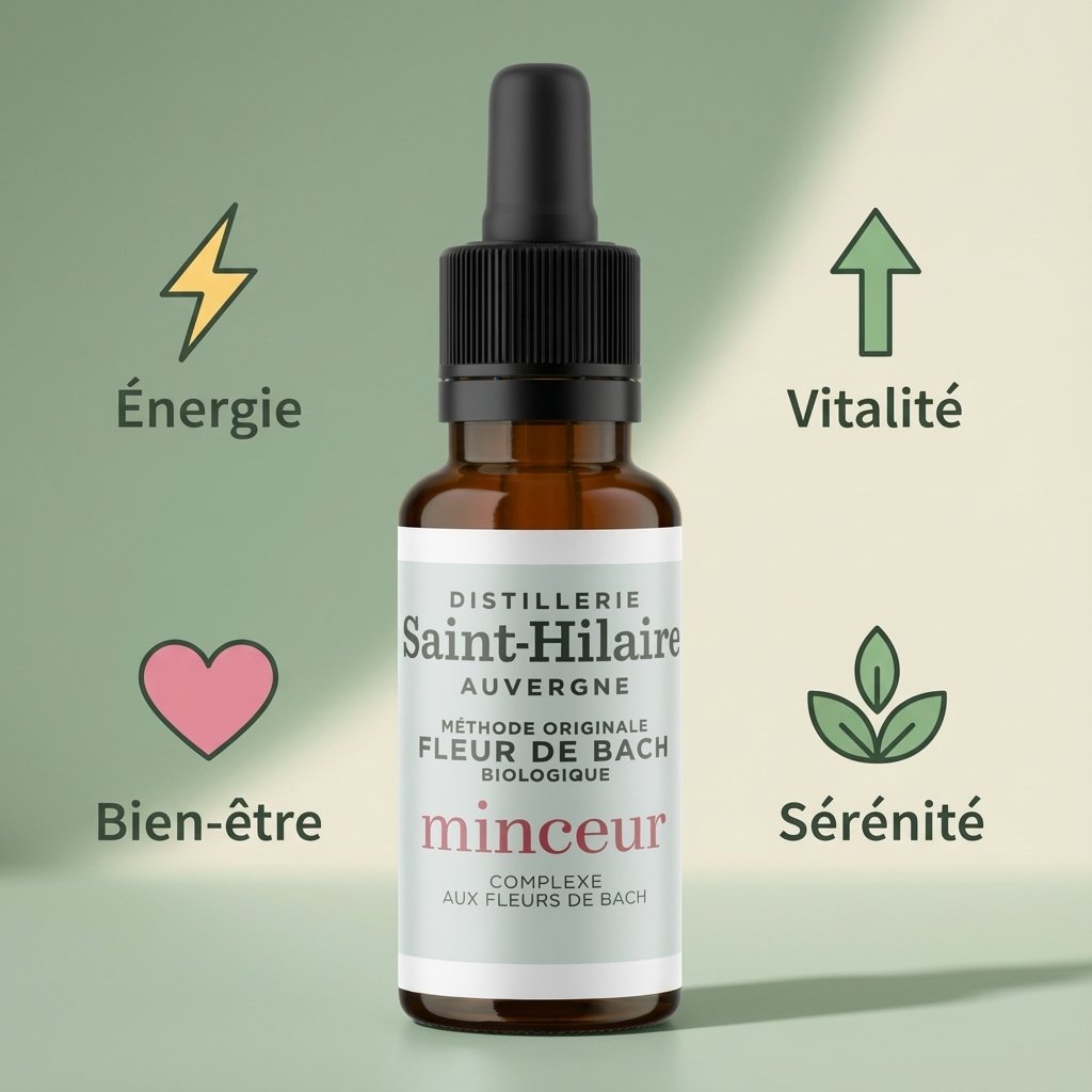 Fleur de Bach minceur bio 20ml Distillerie Saint Hilaire avec bénéfices énergie vitalité bien-être sérénité