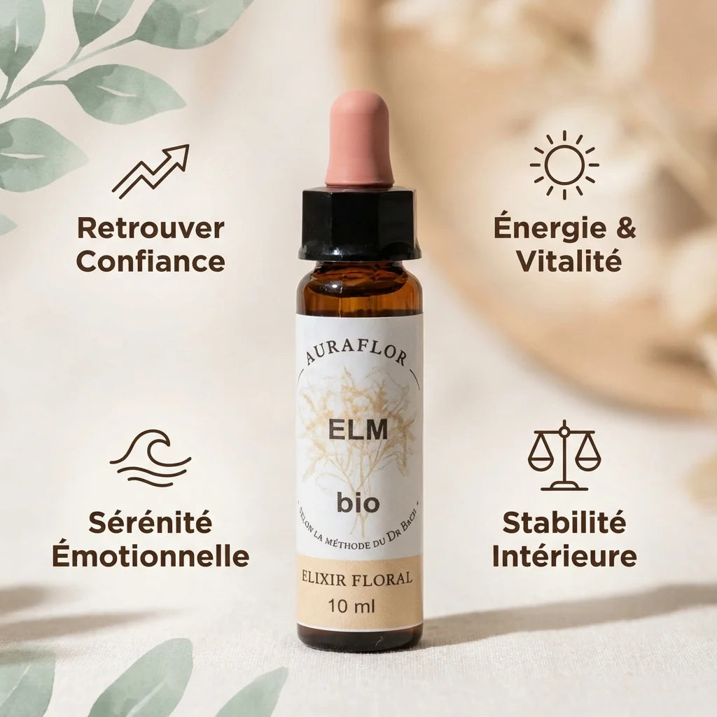 Fleur de Bach Orme bio 10ml - Flacon avec bénéfices confiance, énergie et sérénité émotionnelle