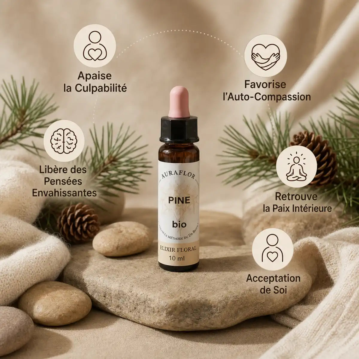 Fleur de Bach Pin Sylvestre bio 10ml - Flacon verre avec bénéfices bien-être naturels