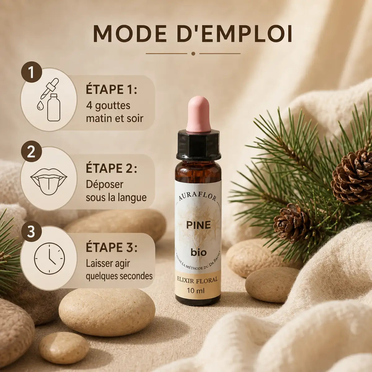 Fleur de Bach Pin Sylvestre bio 10ml Dioter avec mode d'emploi et dosage