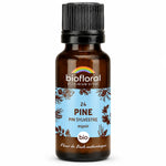 Fleur de Bach Pin Sylvestre bio en granules Biofloral 19,5 g : flacon en verre ambré sur fond blanc