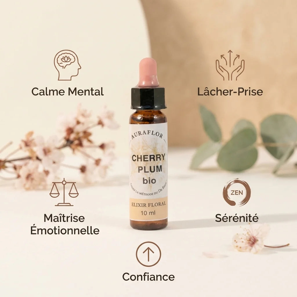 Fleur de Bach Prunus Bio 10ml Dioter avec bénéfices : calme, lâcher-prise, sérénité et confiance