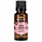 Flacon d'Eau de roche Bach Biofloral en granules, 19,5 g, fleur de Bach bio authentique sur fond blanc