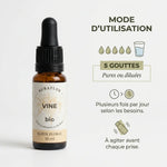 Fleur de Bach vigne bio 10ml Dioter avec instructions posologie 5 gouttes par jour