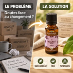 Fleur de Bach Walnut Noyer Bio en granules Biofloral : comparaison problème et solution, flacon ambré sans alcool