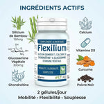 Flexilium LT Labo 60 gélules avec ingrédients actifs : silicium, glucosamine, chondroïtine, calcium, vitamine D3