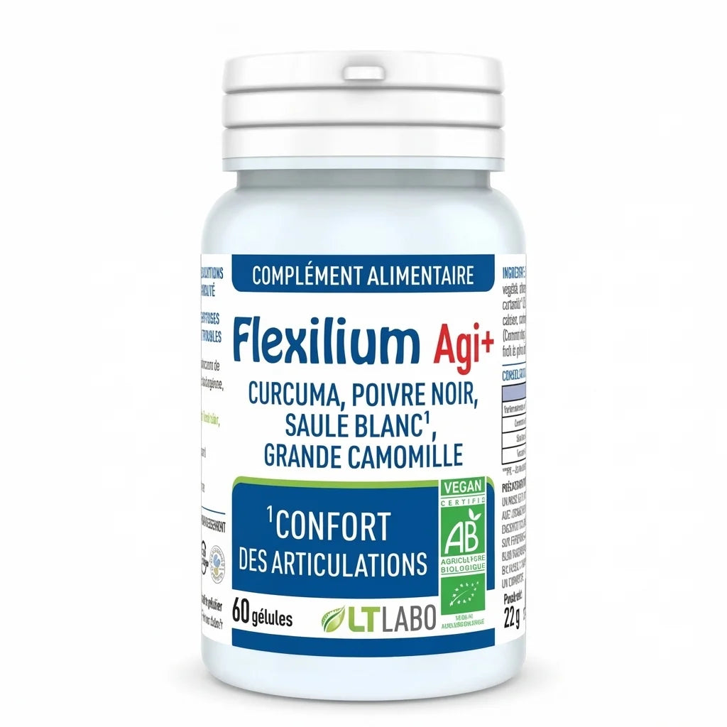 Flexilium Agi+ Bio 60 gélules complément articulations LT Labo flacon blanc