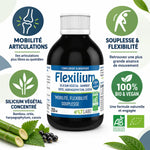 Flexilium Bio 250ml, complément articulations et mobilité LT Labo en flacon verre noir avec bénéfices