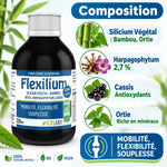 Flexilium Bio 250ml avec composition silicium, harpagophytum, cassis, ortie pour articulations et mobilité