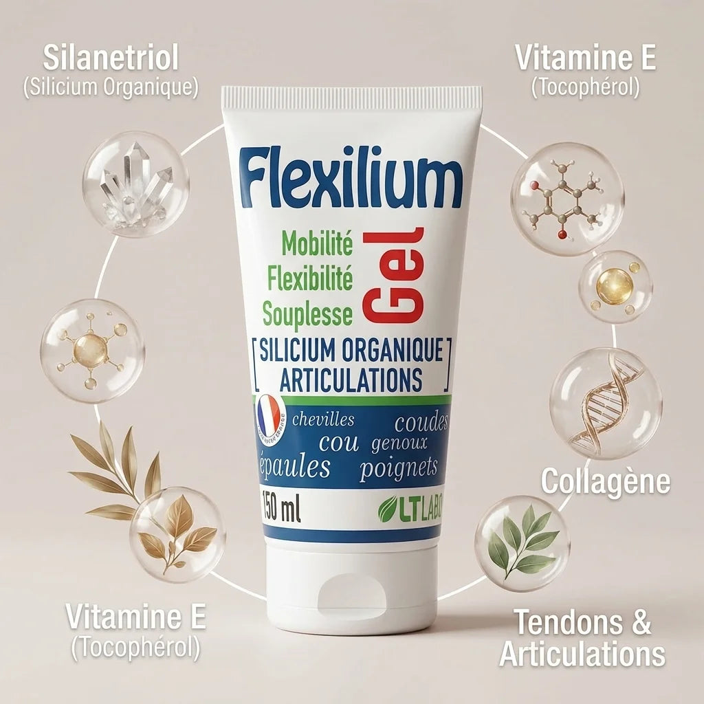 Flexilium Gel 150ml tube avec silicium organique, vitamine E et collagène pour articulations