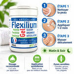 Flexilium Gel 250ml au silicium organique avec guide d'application matin et soir