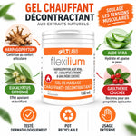 Flexilium gel chauffant 150ml pot blanc et orange avec ingrédients naturels LT Labo